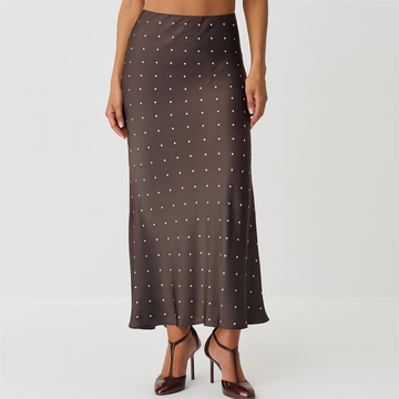 Blifanbo  Polka Dot High Waist Midi Skirt For Women Stain Slim Elegant Bodycon Midi Skirt Autumn fashion Female Skirt Streetwear